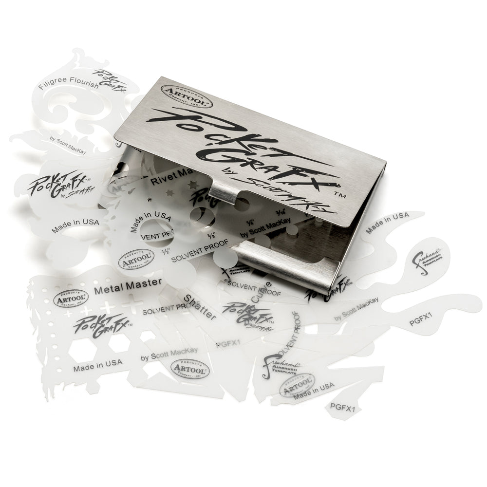 IWATA Artool PocketGraFX Freehand Airbrush Template Set by Scott MacKay | 758240151210