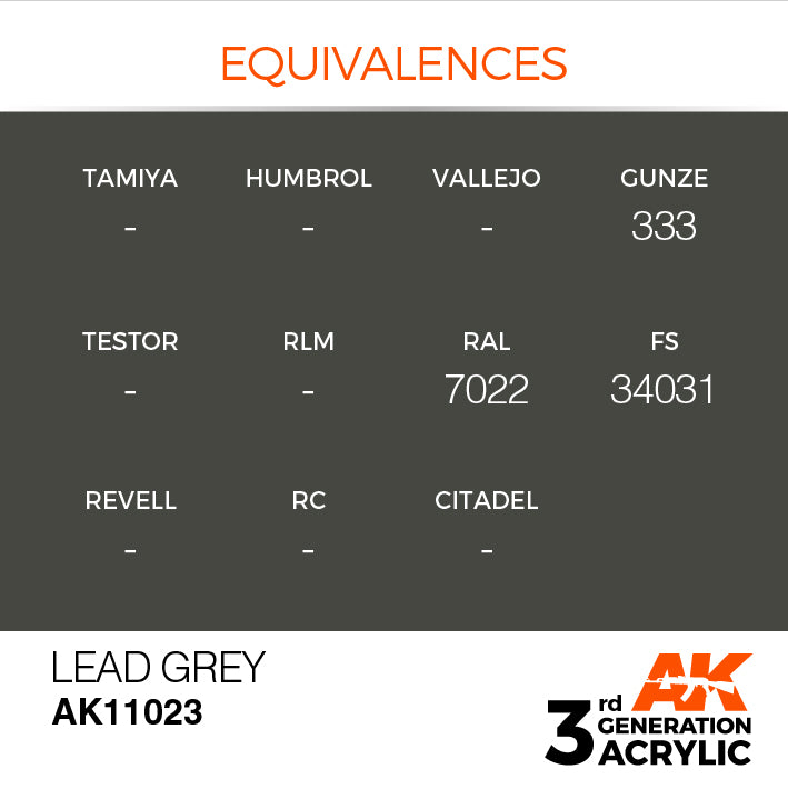 AK Interactive 3G Acrylic Lead Grey 17ml | 8435568302563