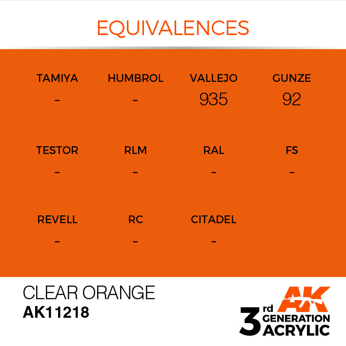 AK Interactive 3G Acrylic Clear Orange 17ml | 8435568304512