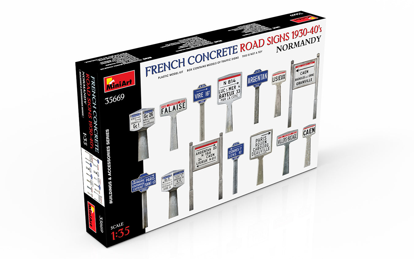 Miniart 1/35 French Concrete Road Signs 1930-40's Normandy | 5905090346319