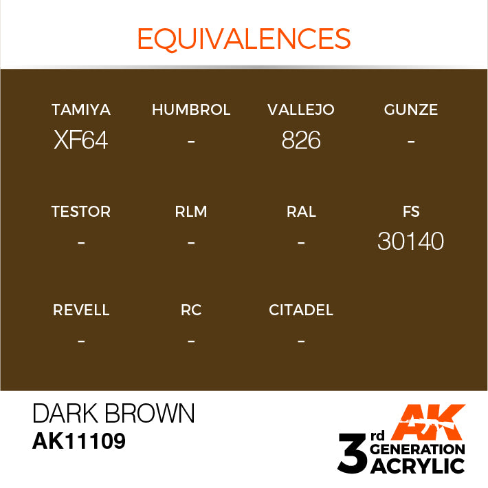 AK Interactive 3G Acrylic Dark Brown 17ml | 8435568303423