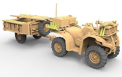 Bronco Models 1/35 British Army ATV Quad Bike and Trailer Military Vehicle w/ Soldier Figure | 6970162330601