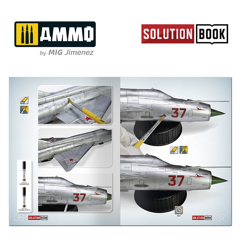 Ammo Mig How To Paint Bare Metal Aircraft - Solution Book (Multilingual)