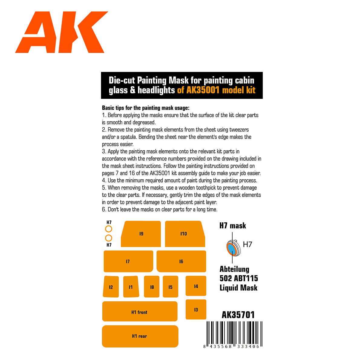 AK Interactive Die-cut Painting Mask (for AK35001) | 8435568333406