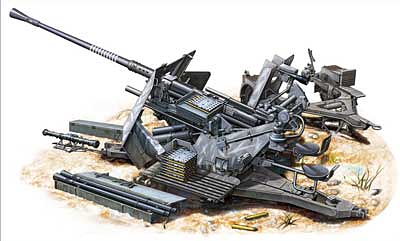 Bronco Models 1/35 German 3.7cm Flakvierling 36 w/Sd. Ah.52 Carriage Trailer | 4544032676506