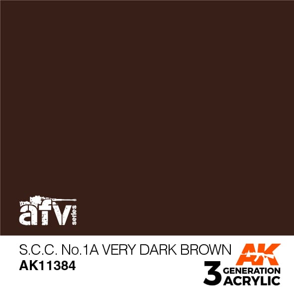 AK Interactive 3G S.C.C. No.1A Very Dark Brown | 8435568311404