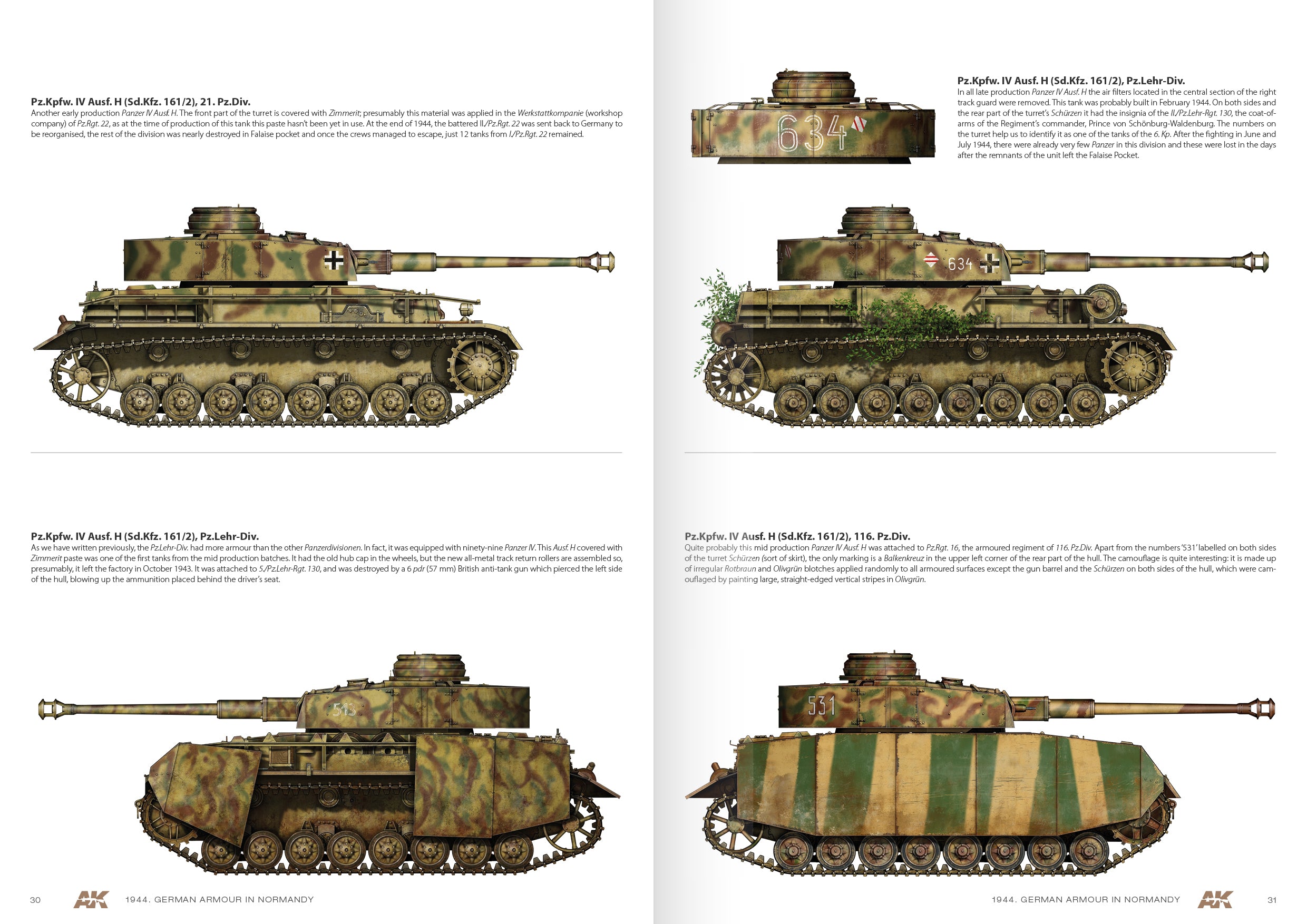 AK Interactive 1944 German Armour In Normandy Camouflage Profile Guide - English