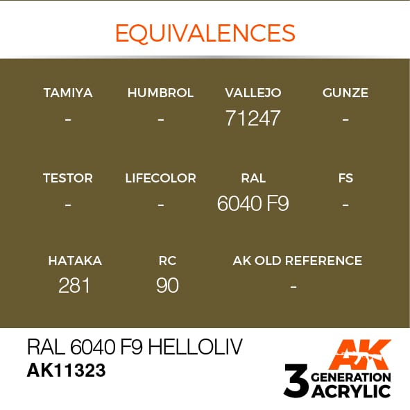 AK Interactive 3G RAL 6040 F9 Helloliv | 8435568309869