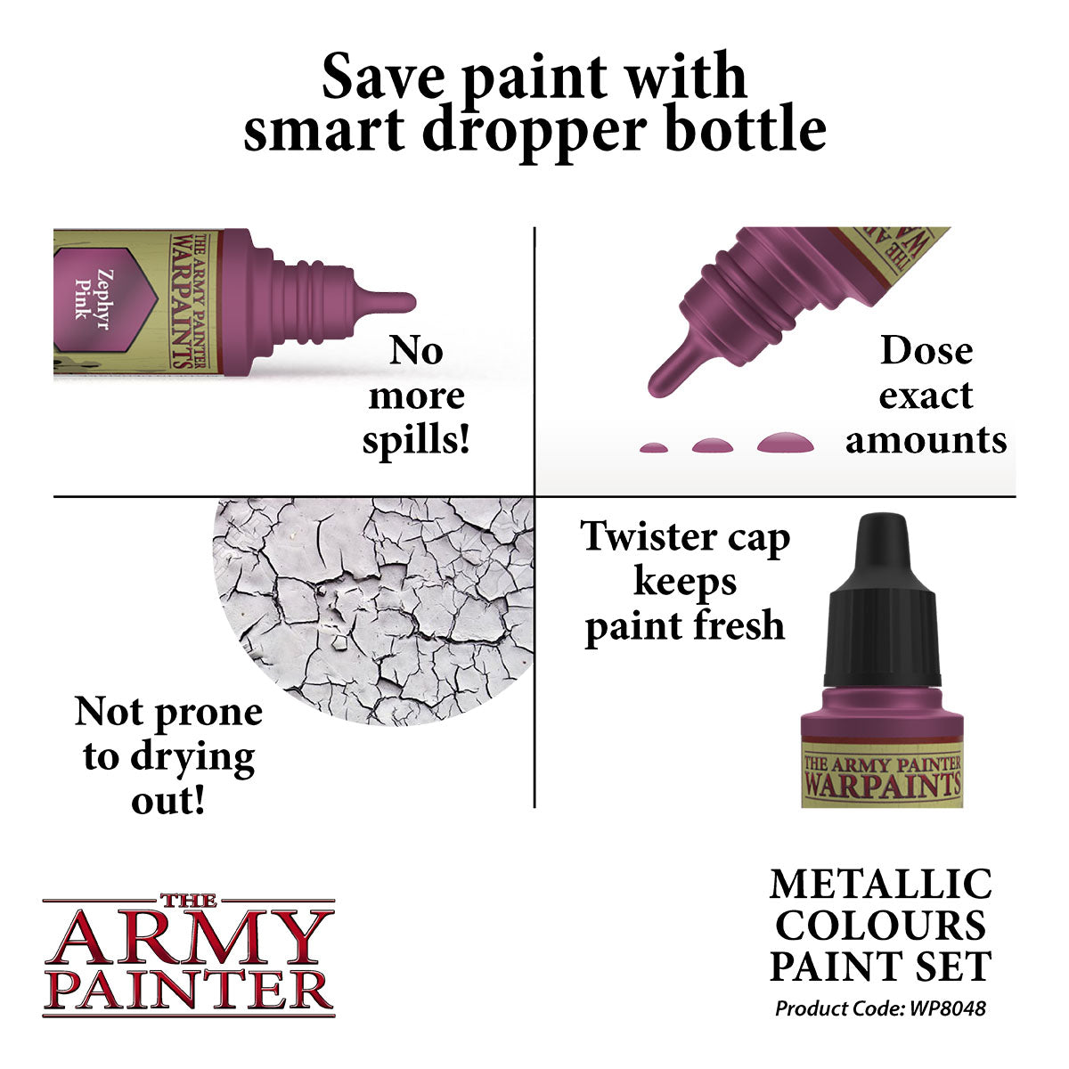 Army Painter Metallic Colours Paint Set w/ Mixing Balls | 5713799804807