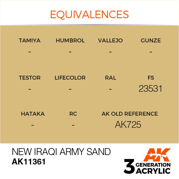 AK Interactive 3G New Iraqi Army Sand | 8435568310247