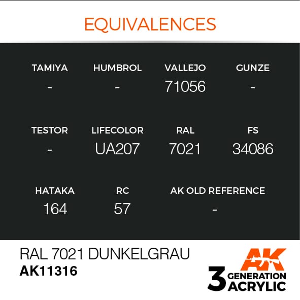 AK Interactive 3G RAL 7021 Dunkelgrau | 8435568309791