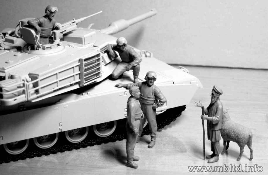 MASTER BOX 1/35 Modern US tankmen in Afghanistan. Can we buy one of your sheep for a BBQ | 4820113080890