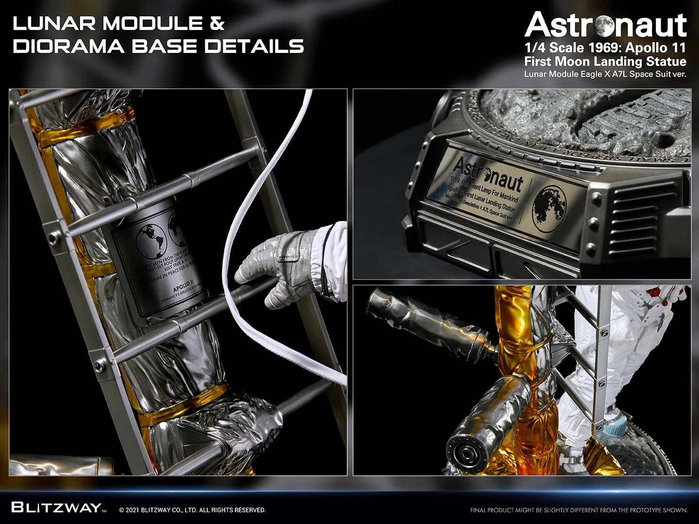 Blitzway 1/4 Astronaut Apollo 11 :LM-5 A7L Ver. Statue "The Real"