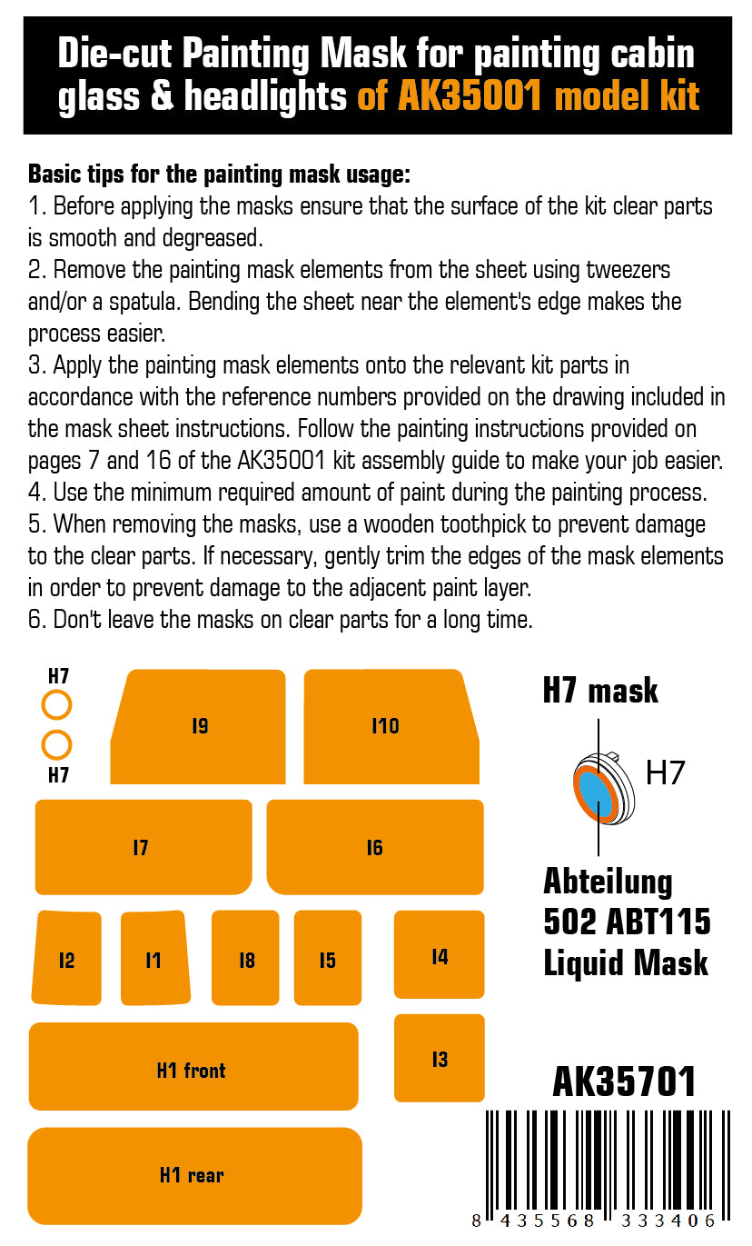 AK Interactive Die-cut Painting Mask (for AK35001) | 8435568333406