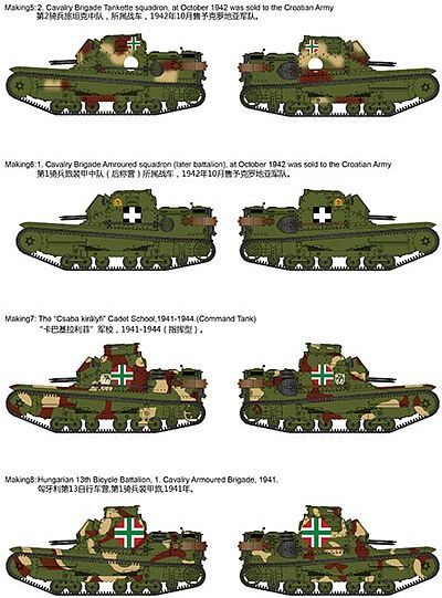 Bronco Models 1/35 Hungarian 35M Ansaldo Carro Veloce L3/35 Italian Tankette (2 in 1) w/ Twin 34/37M Gebauer MG | 6970162330625