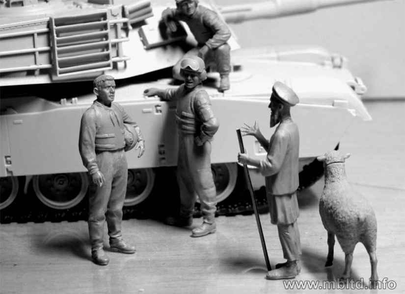 MASTER BOX 1/35 Modern US tankmen in Afghanistan. Can we buy one of your sheep for a BBQ | 4820113080890