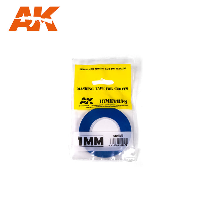 AK Interactive Blue Masking Tape for Curves - 1mm | 8435568312579