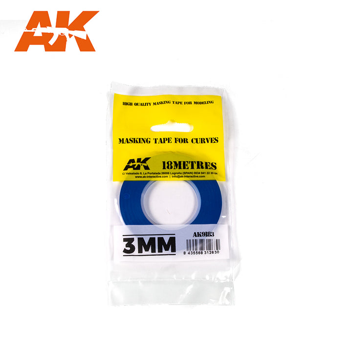 AK Interactive Blue Masking Tape for Curves - 3mm | 8435568312630