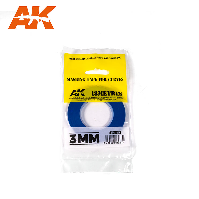 AK Interactive Blue Masking Tape for Curves - 3mm | 8435568312630