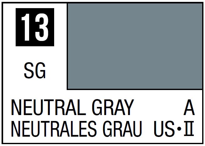 Mr Hobby Mr. Color 13 - Neutral Gray (Semi-Gloss/Aircraft) - 10ml | 4973028535723