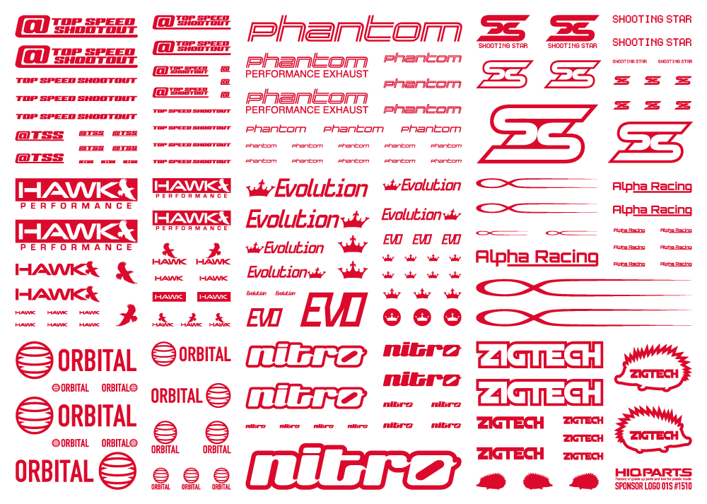 HiQ Parts Sponsor Logo Decal 02S Red (1pc) | 4582370708817
