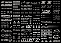 HiQ Parts Sponsor Logo Decal 02S Silver (1pc) | 4582370708800